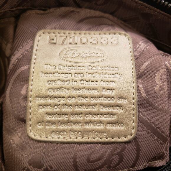 Womens Brighton Handbag Faux Python Trim Shoulder Bag Black Snakeskin Purse - Picture 3 of 16